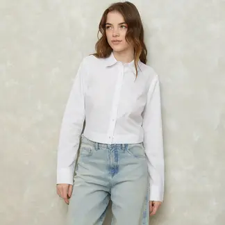 SYBILLA - Blusa Manga Larga Algodón Mujer