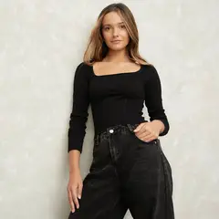 SYBILLA - Polo Manga Larga Casual Mujer