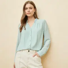 ELLE - Blusa Manga Larga Casual