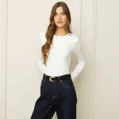 BASEMENT - Polo Manga Larga Algodón Mujer