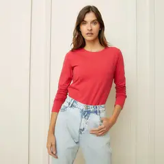 BASEMENT - Polo Manga Larga Algodón Mujer