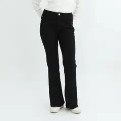 BASEMENT - Jean Flare Tiro Medio Mujer