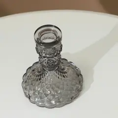 SENCAM - Candelabro Vidrio Carey Gris 10cm