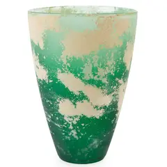 DEKOR CAM - Jarrón Vidrio Scavo Verde 20x29cm.