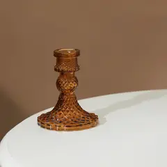 SENCAM - Candelabro Vidrio Carey Ambar 20cm