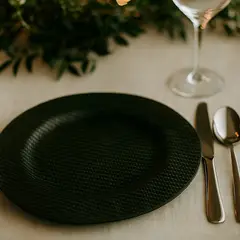 ARTPELLE - Plato De Sitio Verde Oscuro Textura Croco 33cm