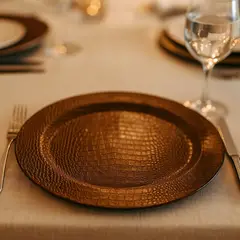 ARTPELLE - Plato De Sitio Marron Textura Croco 33cm