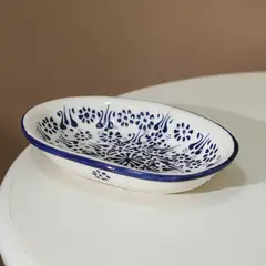 MYTH ARTS - Bowl Oval Azul Con Textura 19cm