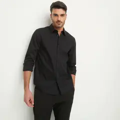 BASEMENT - Camisa Manga Larga Slim Fit Hombre