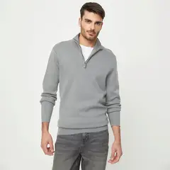 BASEMENT - Chompa Algodón Hombre Cierre Casual