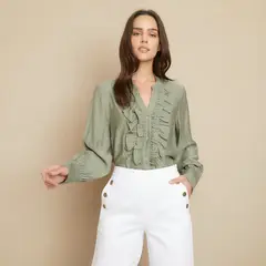 UNIVERSITY CLUB - Blusa Manga Larga Casual Mujer