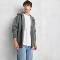 BEARCLIFF - Polera Relaxed Fit Con Gorro Hombre Algodón