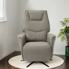 BASEMENT HOME - Sofá Reclinable Eléctrico Nebula 1 Cuerpo De Cuero con Independencia de Movimiento y Puerto USB
