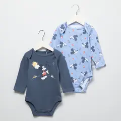 STD CHARACTERS - Body Bebé Niño Pack X2 Algodón Mickey Mouse