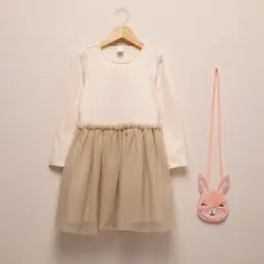 YAMP - Vestido con Cartera Niña Algodón