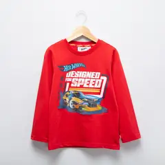 HOT WHEELS - Polo Niño Manga Larga Algodón