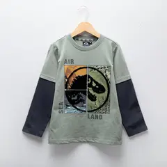 JURASSIC WORLD - Polo Niño Manga Larga Algodón