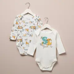 REY LEON - Body Bebé Niño Pack X2 Algodón