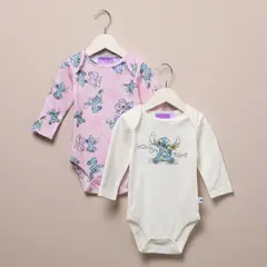DISNEY - Body Bebé Niña Pack X2 Algodón Lilo Y Stitch