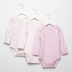 YAMP - Body Bebé Niña Pack X3 Algodón