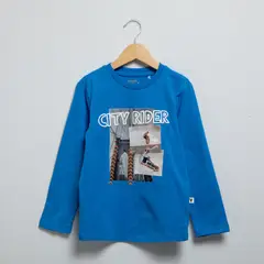 YAMP - Polo Algodón Manga Larga Estampada Niño
