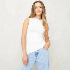 SYBILLA - Polo Sin Mangas Casual Mujer