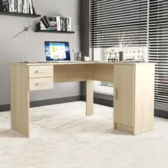 MICA - Escritorio En L Esquinero Barcelona 2 Cajones 1 Puerta Natural