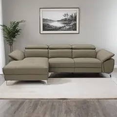 BASEMENT HOME - Seccional Stewart 4 Cuerpos Izquierdo De Cuero