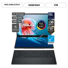 Laptop Zenbook Duo Intel Core Ultra 9 285h 32gb 1tbssd 14" 3k Oled