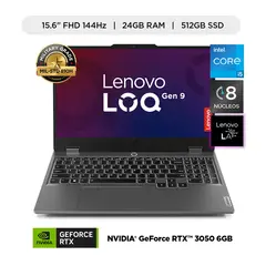 Gamer Intel Core I5 Rtx3050 24gb 512gb Ssd Loq 12° Gen 15.6" Fhd 144 Hz