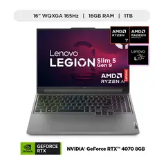 Gamer AMD Ryzen 7 RTX4070 16GB 1TB SSD Legion Slim 5 Serie 8000 16" WQXGA 165 Hz