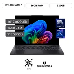 Laptop Intel Core Ultra 7 16gb 512sd W11 Copilot Swift 16"
