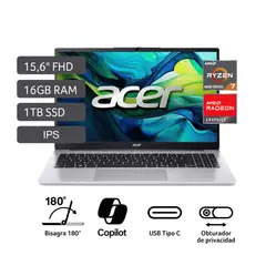 Laptop Amd Ryzen 7 16gb 1tb Ssd W11 Aspire 15.6"