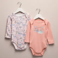 WINNIE THE POOH - Body Bebé Niña Algodón Packx2