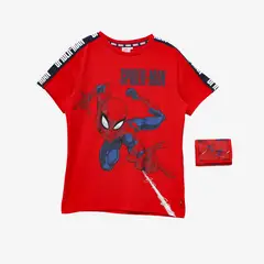 SPIDERMAN - Polo Niño Algodón + Billetera Spider-man