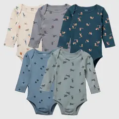 YAMP - Body Bebé Niño Pack X5 Algodón