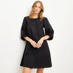 BASEMENT - Vestido Corto 100% Algodón Mujer