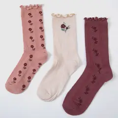 ELEVEN - Medias Largas Niña Pack X3 Algodón