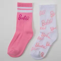 BARBIE - Pack X2 Medias Largas Niña Algodón