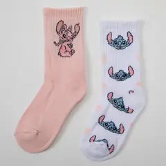 DISNEY - Pack X2 Medias Largas Niña Lilo Y Stitch
