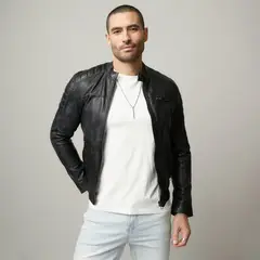 MOSSIMO - Casaca 100% Cuero Casual Hombre