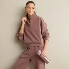 DIADORA - Polera Half Zipper Deportiva Mujer
