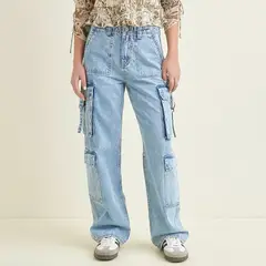 SYBILLA - Jean Cargo Tiro Alto Mujer