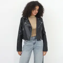 DENIMLAB - Casaca Biker Pu Tachas