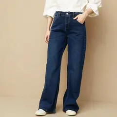 UNIVERSITY CLUB - Jean Wide Leg Tiro Alto Mujer