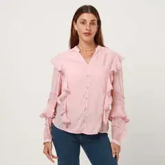 UNIVERSITY CLUB - Blusa Manga Larga Casual Mujer