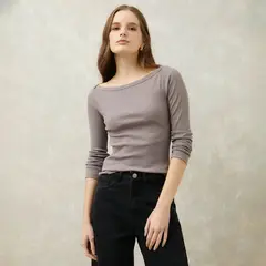 SYBILLA - Polo Manga Larga Casual Mujer