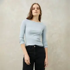 SYBILLA - Polo Manga Larga Casual Mujer