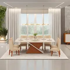 BASEMENT HOME - Juego De Comedor Zafira 8 Sillas