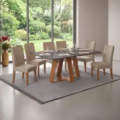 MICA - Juego de Comedor Celeste 6 Sillas
